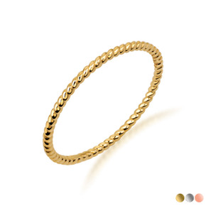 10K/14K Gold Twisted Rope Stackable Ring (Available in Yellow Gold, Rose Gold, White Gold) 10K/14K Gold Twisted Rope Stackable Ring (Available in Yellow Gold, Rose Gold, White Gold)