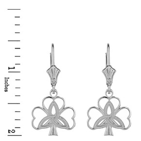 Sterling Silver Triquetra Irish Celtic Clover Earring Set