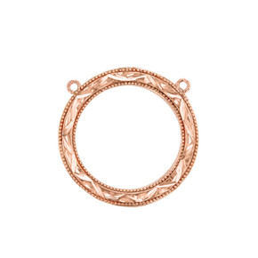 Chic Sparkle Cut Circle of Life Necklace in 14K Rose Gold