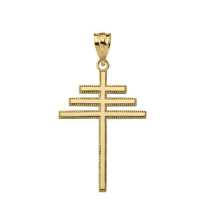 Papal Cross Pendant Necklace in Gold (Yellow/Rose/White)