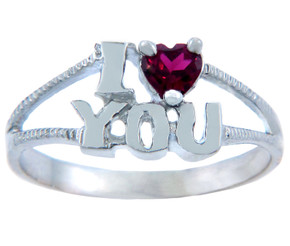 Ladies CZ Rings - I Heart You CZ Ring in Gold