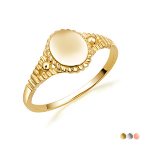 Gold Oval Signet Ring - Engravable Jewelry Gold Oval Signet Ring - Engravable Jewelry