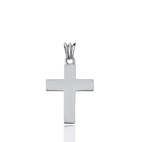 Solid Cross in Sterling Silver (1.3")