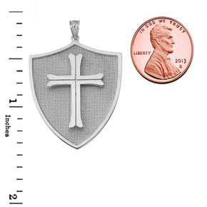 Crusader Shield in White Gold