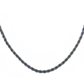 Silver Antique Vintage Oxidized  3mm Rope Chain