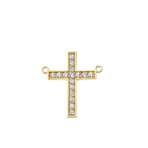 Chic Diamond Cross Necklace in 14K Yellow Gold