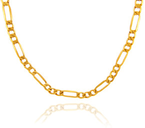5mm Hollow 10K Yellow Gold Figaro Chain Link Necklace 5mm Hollow 10K Yellow Gold Figaro Chain Link Necklace