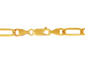 5mm Hollow 10K Yellow Gold Figaro Chain Link Necklace clasp 5mm Hollow 10K Yellow Gold Figaro Chain Link Necklace clasp
