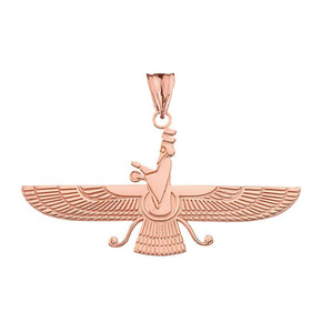 Faravahar Pendant Necklace in Rose Gold