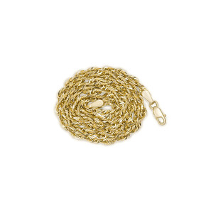 Gold Chains: Rope Solid Gold Chain 2mm