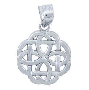 925 Sterling Silver Triquetra Celtic Trinity Pendant Necklace