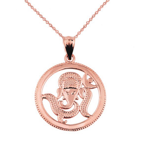 Solid Rose Gold Lord Ganesha Charm Pendant