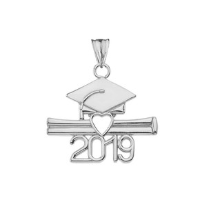 Class of 2019 Graduation Pendant Necklace in Sterling Silver