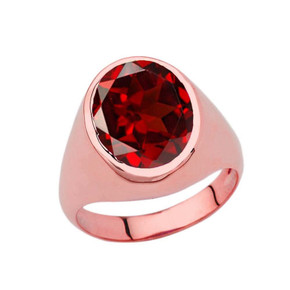 Rose Gold Custom 10ct Garnet Birthstone Ring