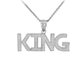 King  Hip Hop Textured Pendant Necklace in  Sterling Silver