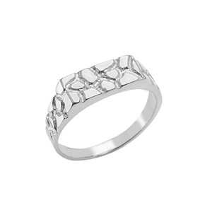 925 Sterling Silver Nugget Ring - Men's Pinky Ring 925 Sterling Silver Nugget Ring - Men's Pinky Ring