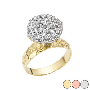Yellow Gold Cubic Zirconia Cluster Engagement Ring Yellow Gold Cubic Zirconia Cluster Engagement Ring