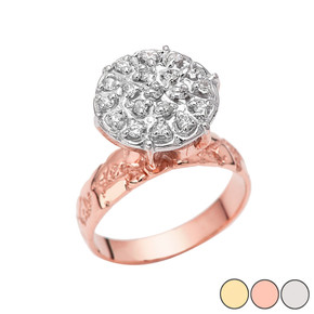 Rose Gold Cubic Zirconia Cluster Engagement Ring Rose Gold Cubic Zirconia Cluster Engagement Ring