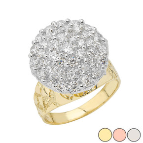 Yellow Gold 1.75ct Cubic Zirconia Cluster Engagement Ring Yellow Gold 1.75ct Cubic Zirconia Cluster Engagement Ring