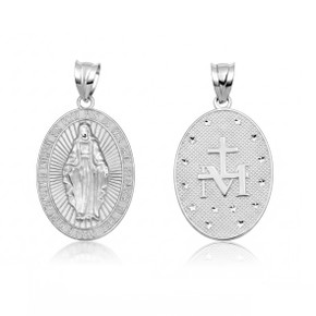 Silver Virgin Mary Necklace - Miraculous Medal