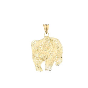 Polar Bear Cub Pendant Necklace In Gold (Yellow/Rose/White)