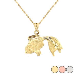 Tosakin Goldfish Pendant Necklace In Gold (Yellow/Rose/White)