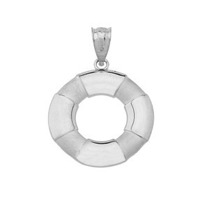Sterling Silver Life Buoy Pendant Necklace