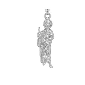 Saint Jude Pendant Necklace in Sterling Silver