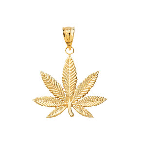 Marijuana Leaf Cannabis Pendant in Gold(Yellow/Rose/White)