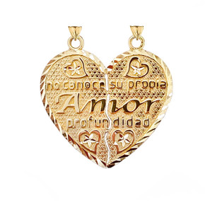 Poema de Amor Breakable Double-Sided Heart Pendant in Gold(Yellow/Rose/White)