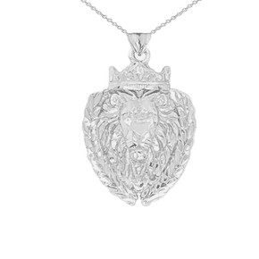 Lion The King Designer Pendant Necklace in Sterling Silver