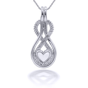 Sterling Silver Infinity Heart Pendant Necklace