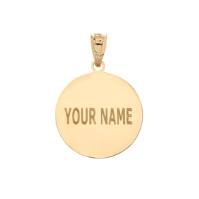 Yellow Gold Personalized Soccer Ball Engravable Name & Number Fútbol Sports Pendant 