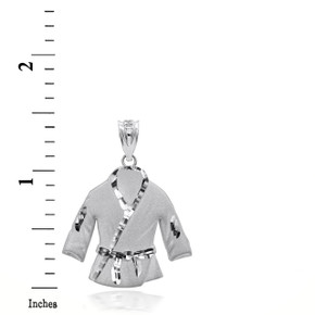 Sterling Silver Martial Arts Karate Robe 3d Charm Necklace