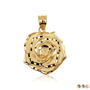 10K/14K Gold Rose Flower Necklace (Available in Yellow Gold, Rose Gold, White Gold) 10K/14K Gold Rose Flower Necklace (Available in Yellow Gold, Rose Gold, White Gold)