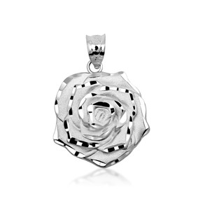 925 Sterling Silver Rose Flower Necklace 925 Sterling Silver Rose Flower Necklace