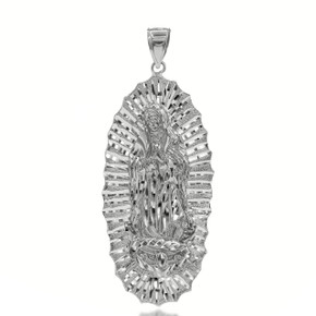 Extra Large Lady of Guadalupe Pendant in Sterling Silver
