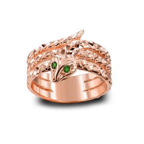 Rose Gold Serpent Snake Emerald Birthstone Ring Rose Gold Serpent Snake Emerald Birthstone Ring