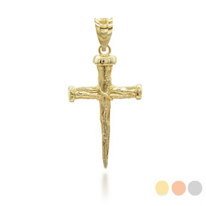 Solid Gold Nail Cross Pendant Solid Gold Nail Cross Pendant