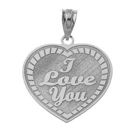 Sterling Silver Personalized I Love You Heart Pendant Necklace Engraved Initial Name and Date
