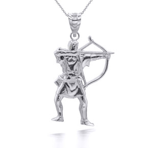 silver-archer-bow-and-arrow-pendant