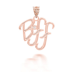 Rose Gold Diamond BFF Pendant