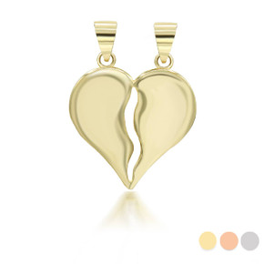 Yellow Gold Separated Hearts Pendant