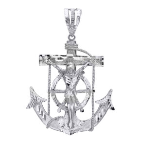 Silver Crucifix Mariner Pendant