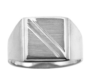 The Jove Solid White Gold Signet Ring