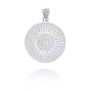 Silver IHS Symbol Holy Name of Jesus  Pendant