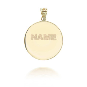 Gold Personalized United States Army Coin Medallion Reversible Name Pendant