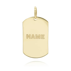 Gold U.S. Army Personalized Dog Tag Backside Pendant