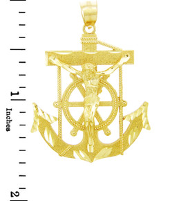 Religious Charms - The Anchored Cross Gold Pendant