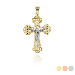 Two Tone Crucifix Pendant